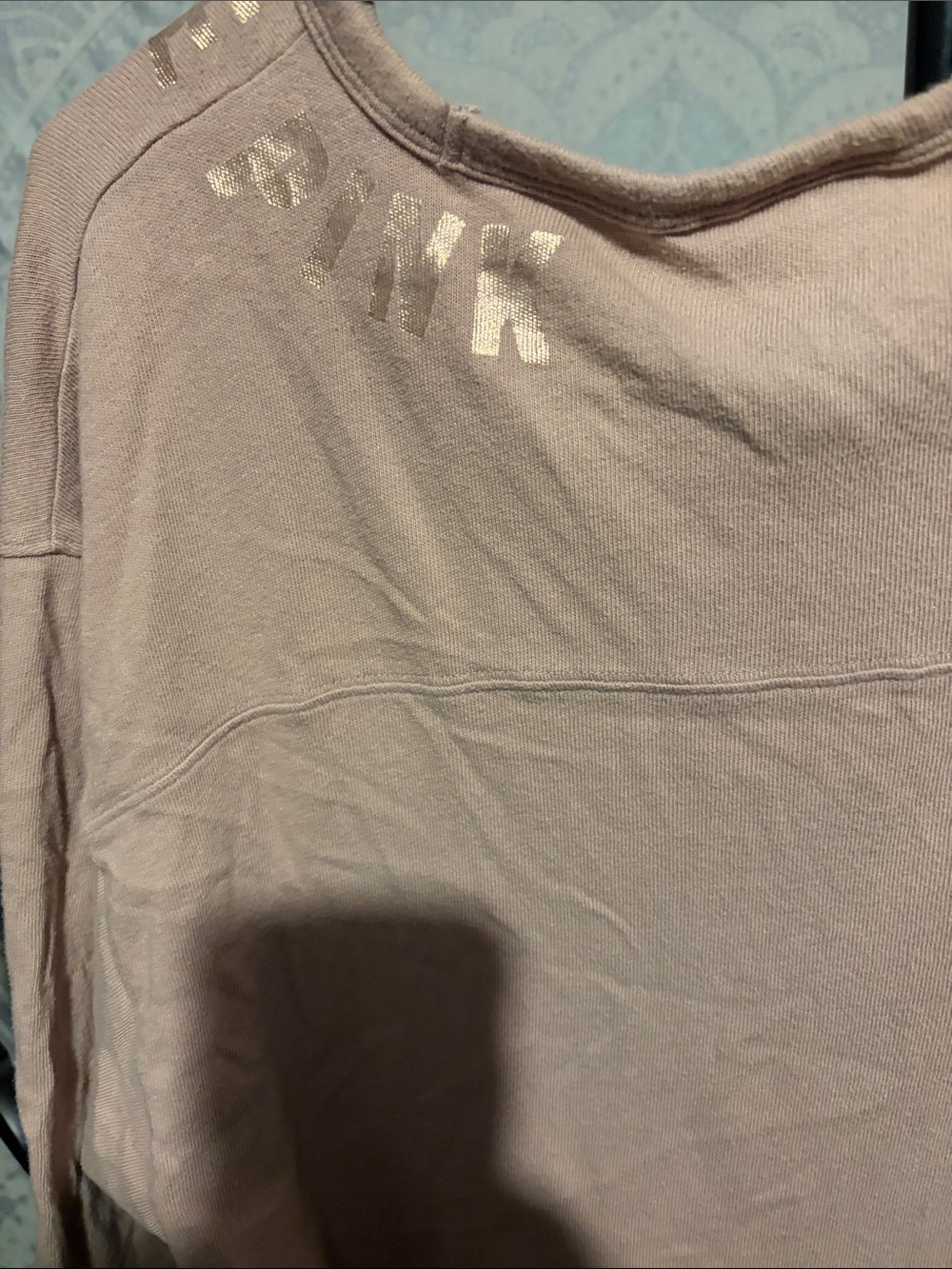 PINK Victoria's Secret Blush Pink Sequin Logo Top - Picture 3 of 7